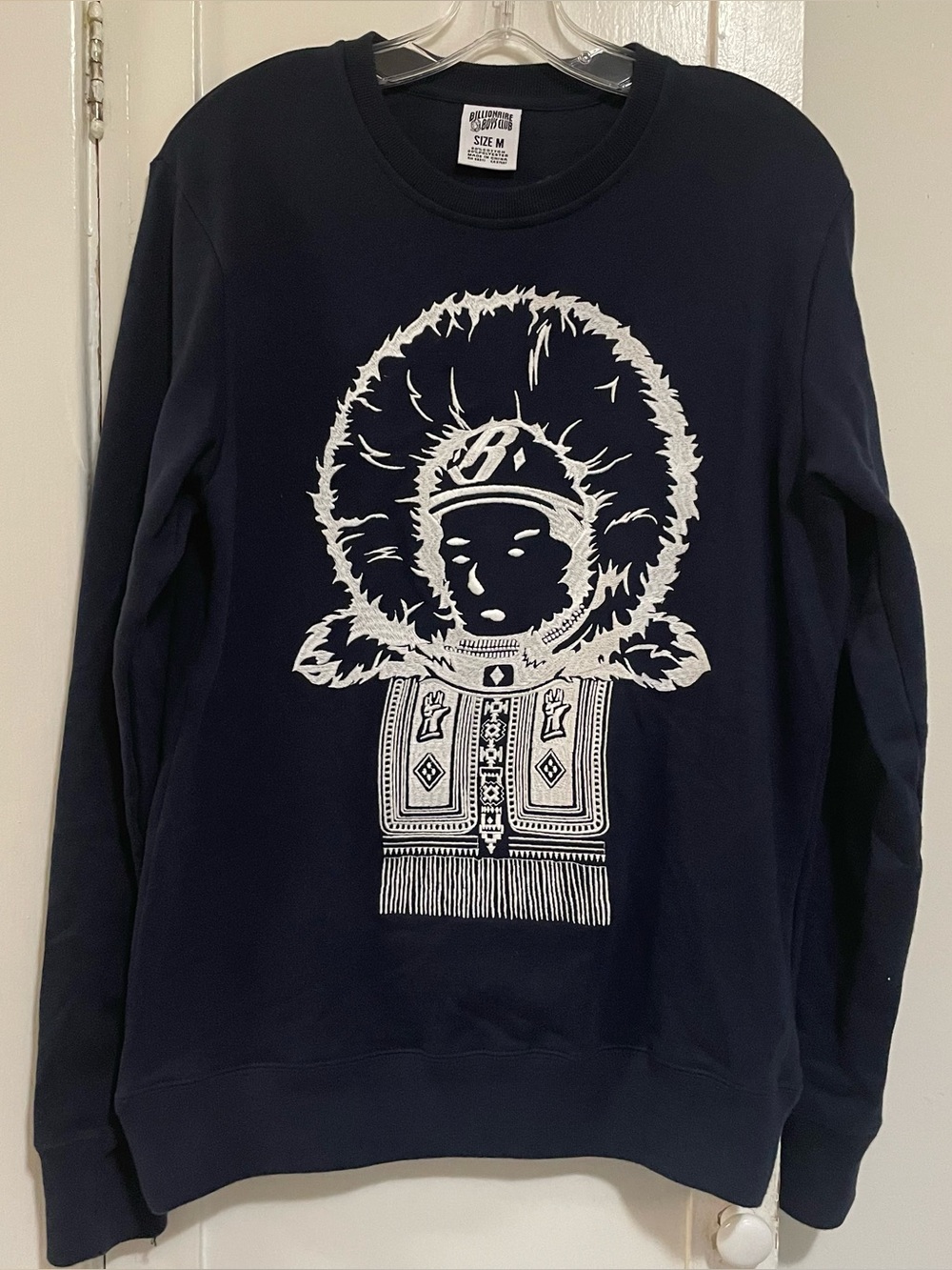 Billionaire Boys Club Navy Crewneck with White Graphic astronaut indigenous M